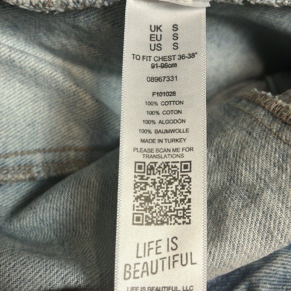 ASOS Life is Beautiful Oversized Unisex Jean Jacket - Picture 9 of 10